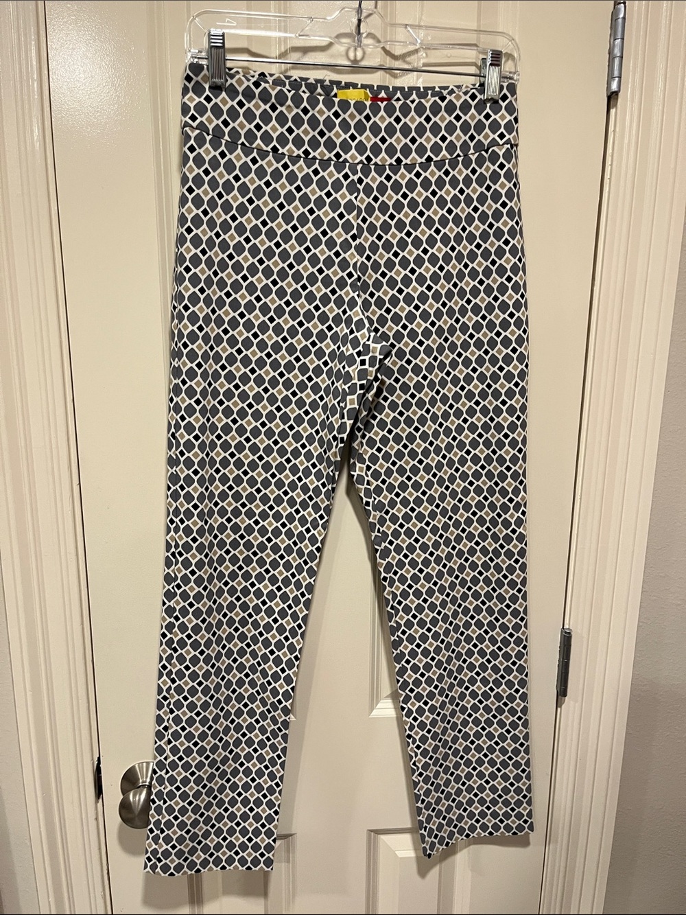 Krazy Larry Black & White Geometric Print Pants